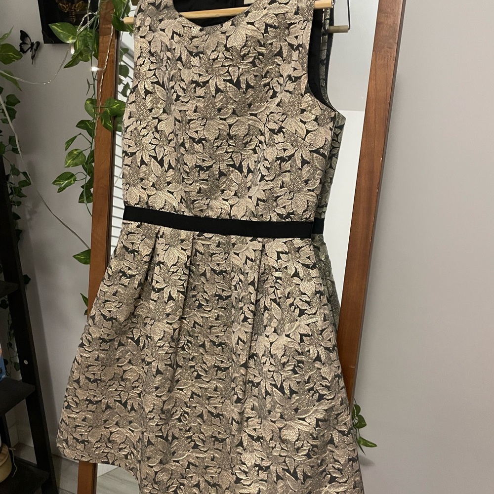 Elegant Black and Gold Floral Dress - ERIN by Erin Fetherston